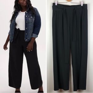 Torrid Black Crepe Self Tie Wide Leg Pant Sz 1